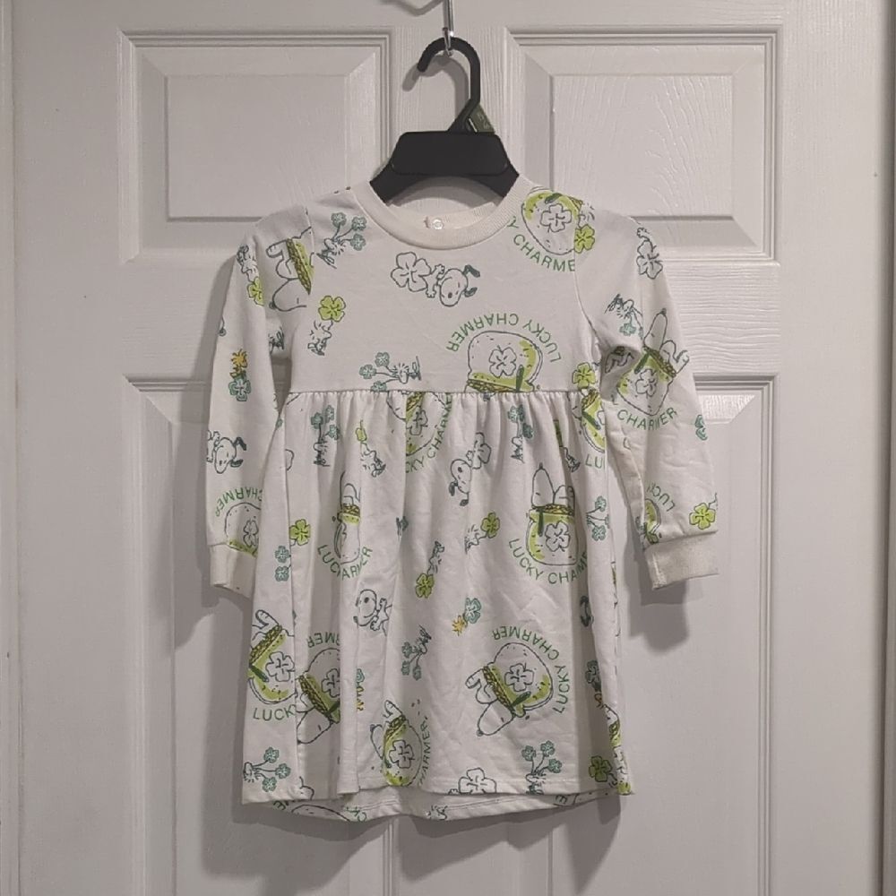 Peanuts Adorable Toddler Girls size 4T,Snoopy & Woodstock Lucky Charm Dress